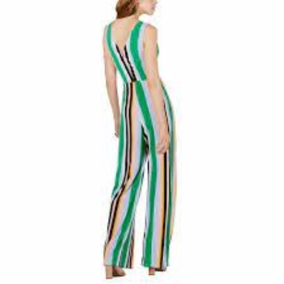 Bar III Striped Surplice-Neck Jumpsuit - Picture 3 of 9